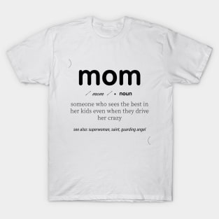 Mom  Definition  Gift Typography Print Art Print Printable Quotes T-Shirt